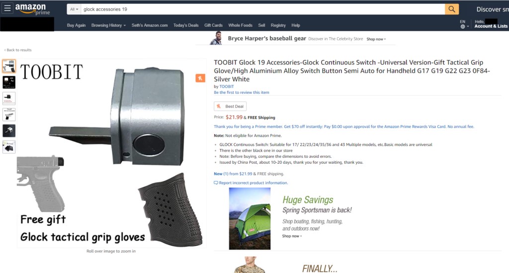 Glock switch listed on Amazon - CarbonTV